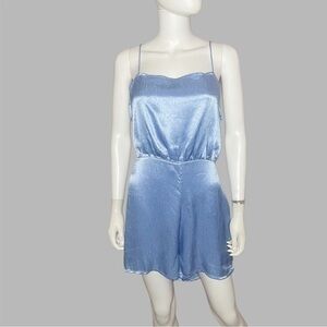 RAHI Bondi Blue Gwen Open Back‎ Satin Romper